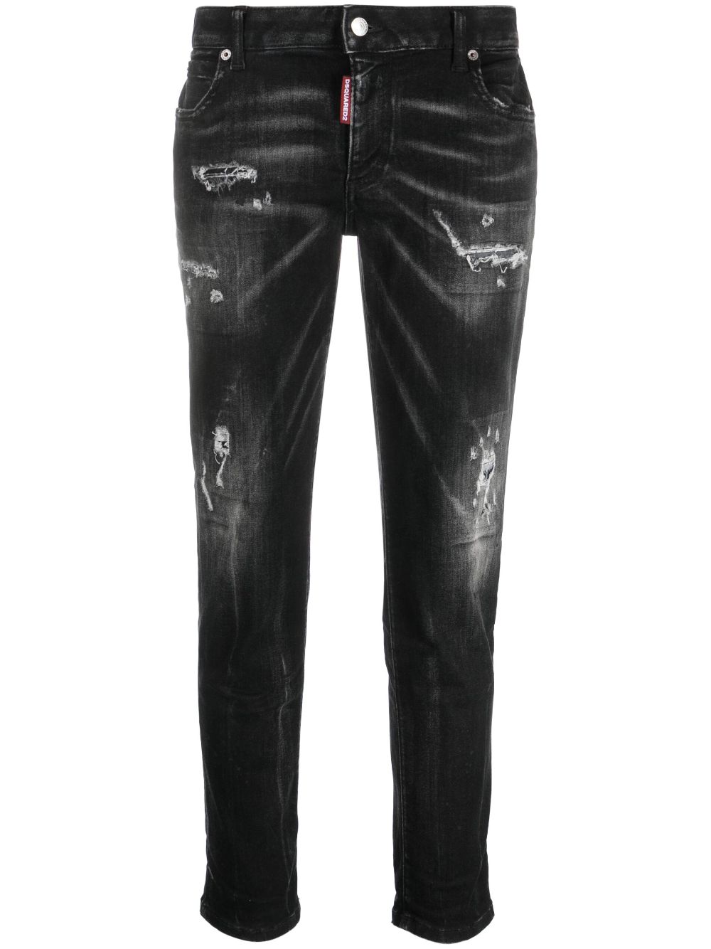 Cool Girl distressed slim-leg jeans - Black
