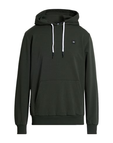 Man Sweatshirt Dark green Size S Cotton, Elastane