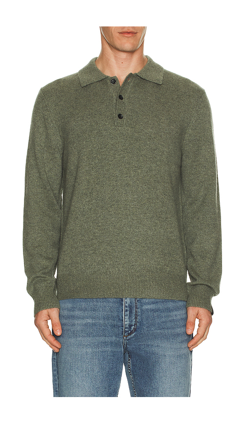 Rag & Bone Declan Rugby Polo in Army. M. Also in S, XL/1X