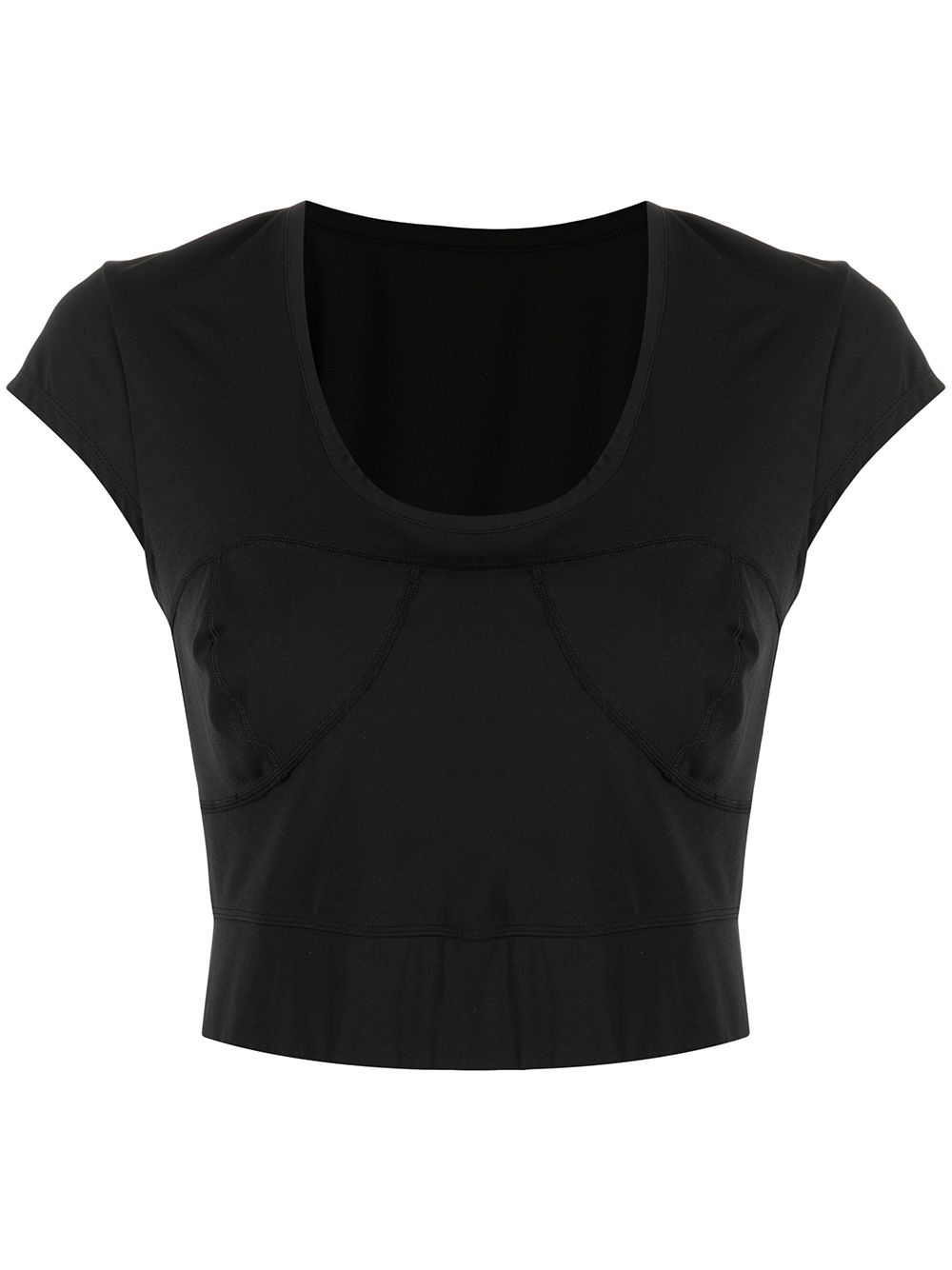 X Beyond the Radar scoop-neck cropped top - Black