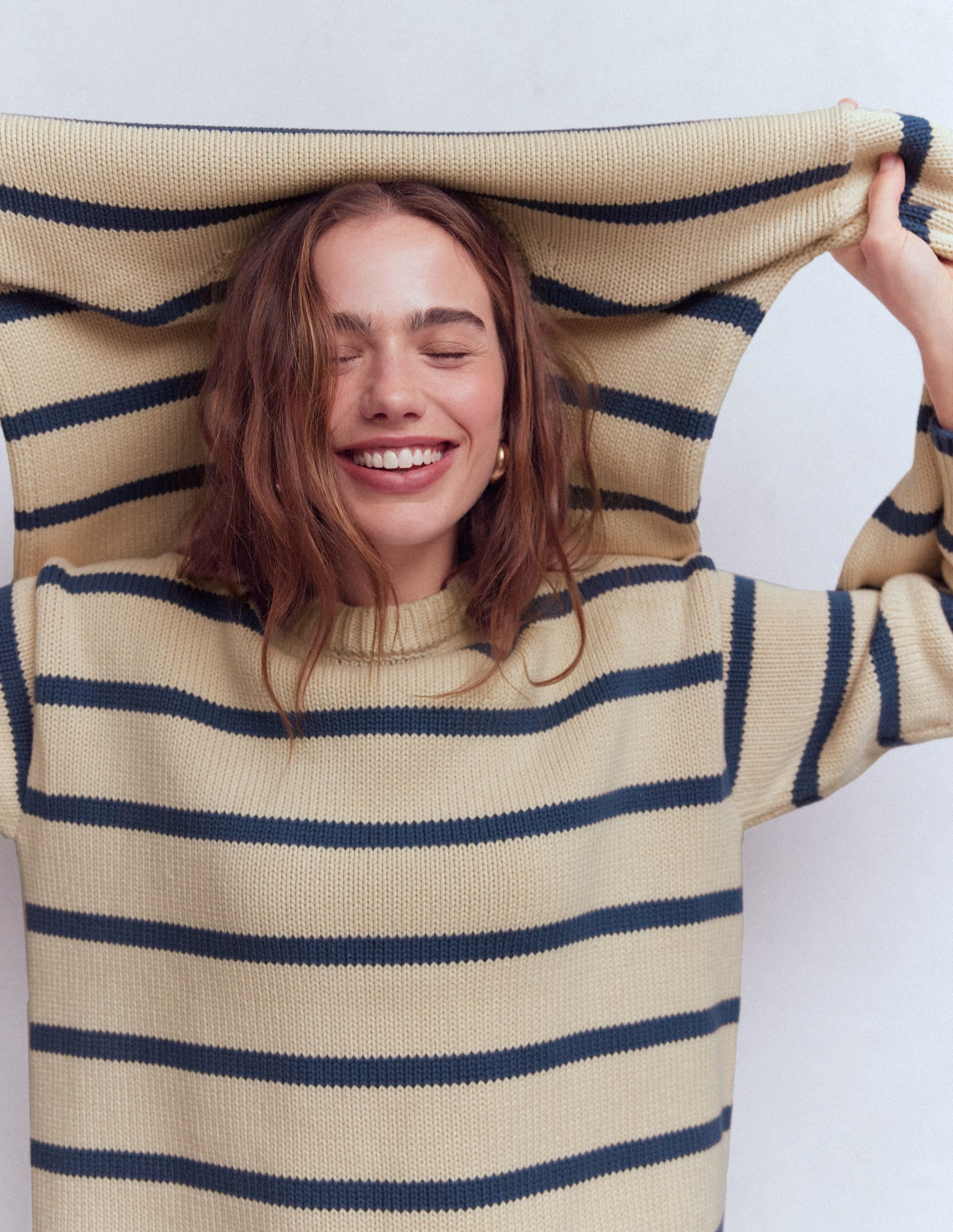 Women's Lucy Oversized Cotton Jumper in Blue | Size XS