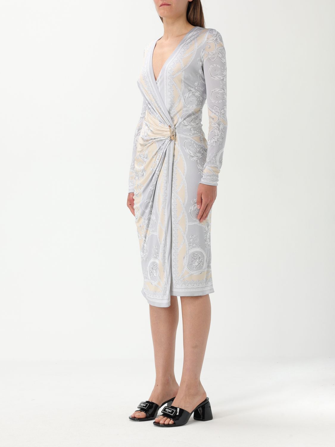 Coupe des Dieux-print midi dress - Neutrals