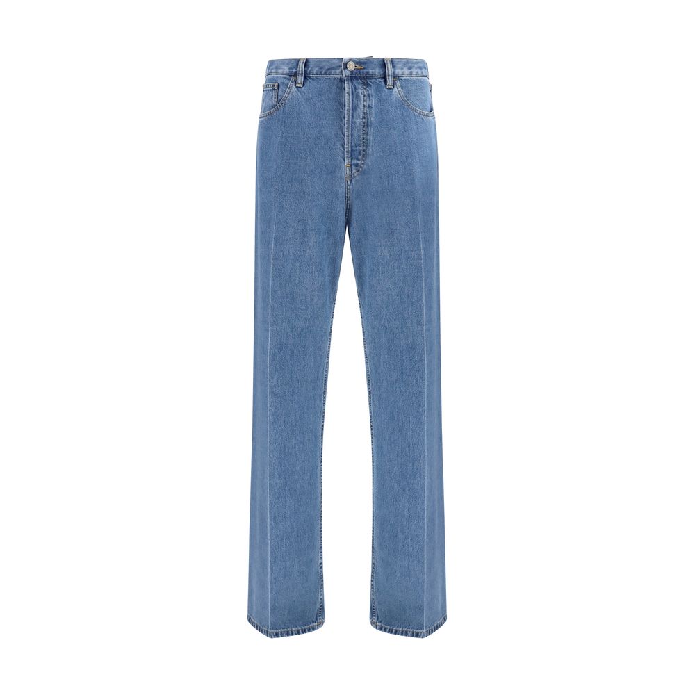 Straight-Leg Cotton Jeans — Blue