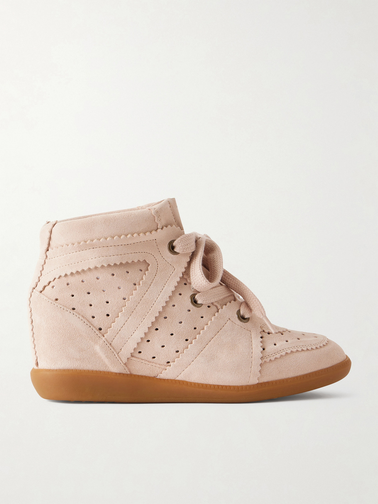 Bobby Suede Wedge Sneakers - Pink