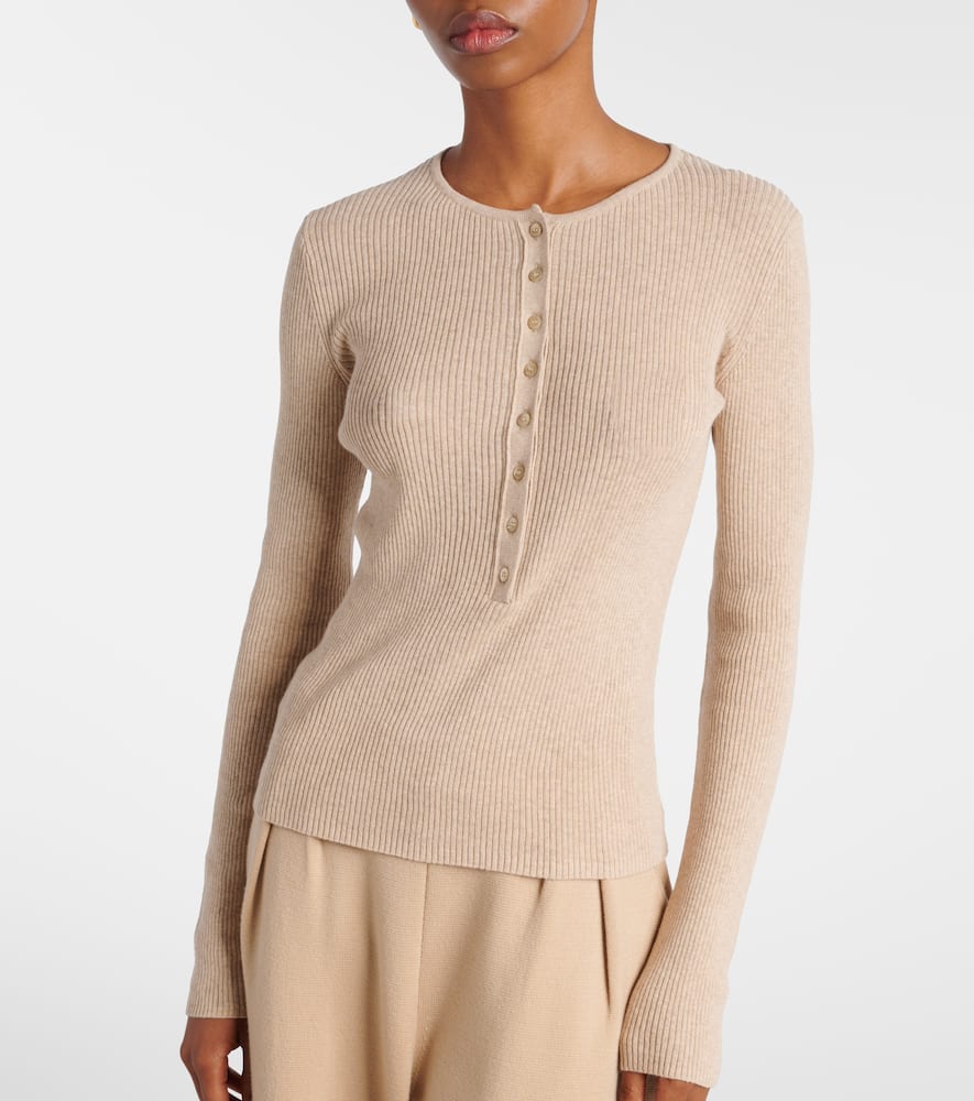 Macaw cotton and cashmere Henley shirt