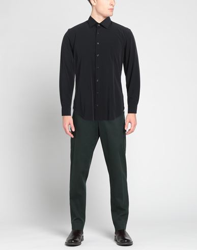 Man Shirt Black Size 16 Nylon, Elastane