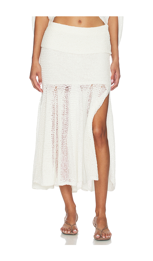 ET OCHS Kiernan Knit Skirt in White. L also in M