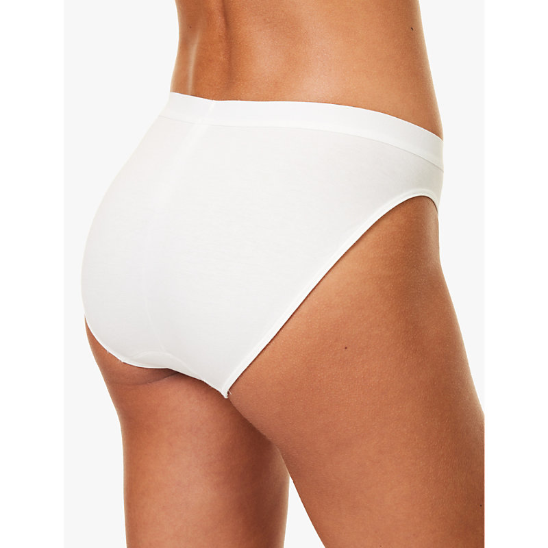 Womens Silk White Ever Ease Tai High-leg Stretch-cotton Briefs 