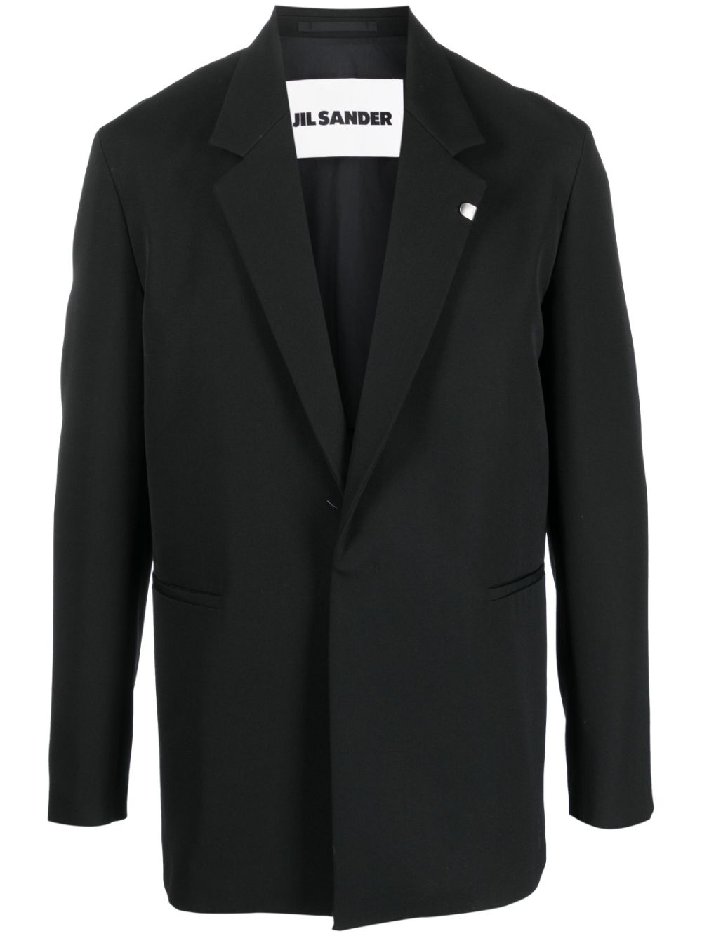 Brooch-detail twill blazer - Green