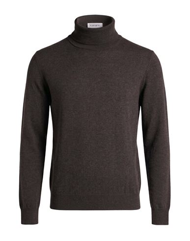 Man Turtleneck Dark brown Size 46 Wool