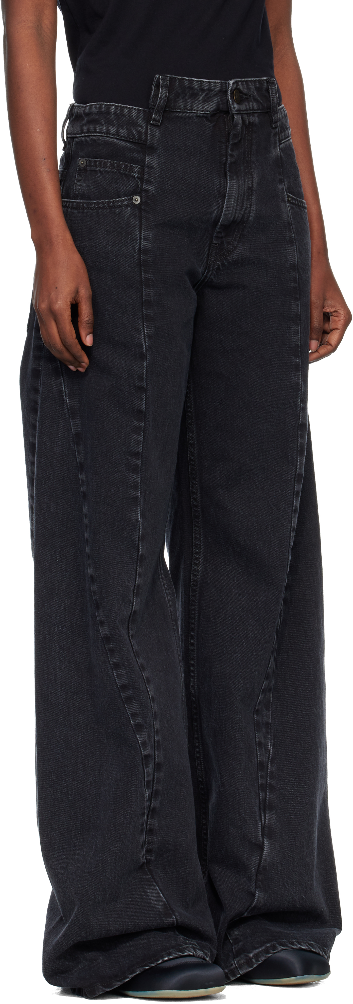 Black Cut-Out Jeans