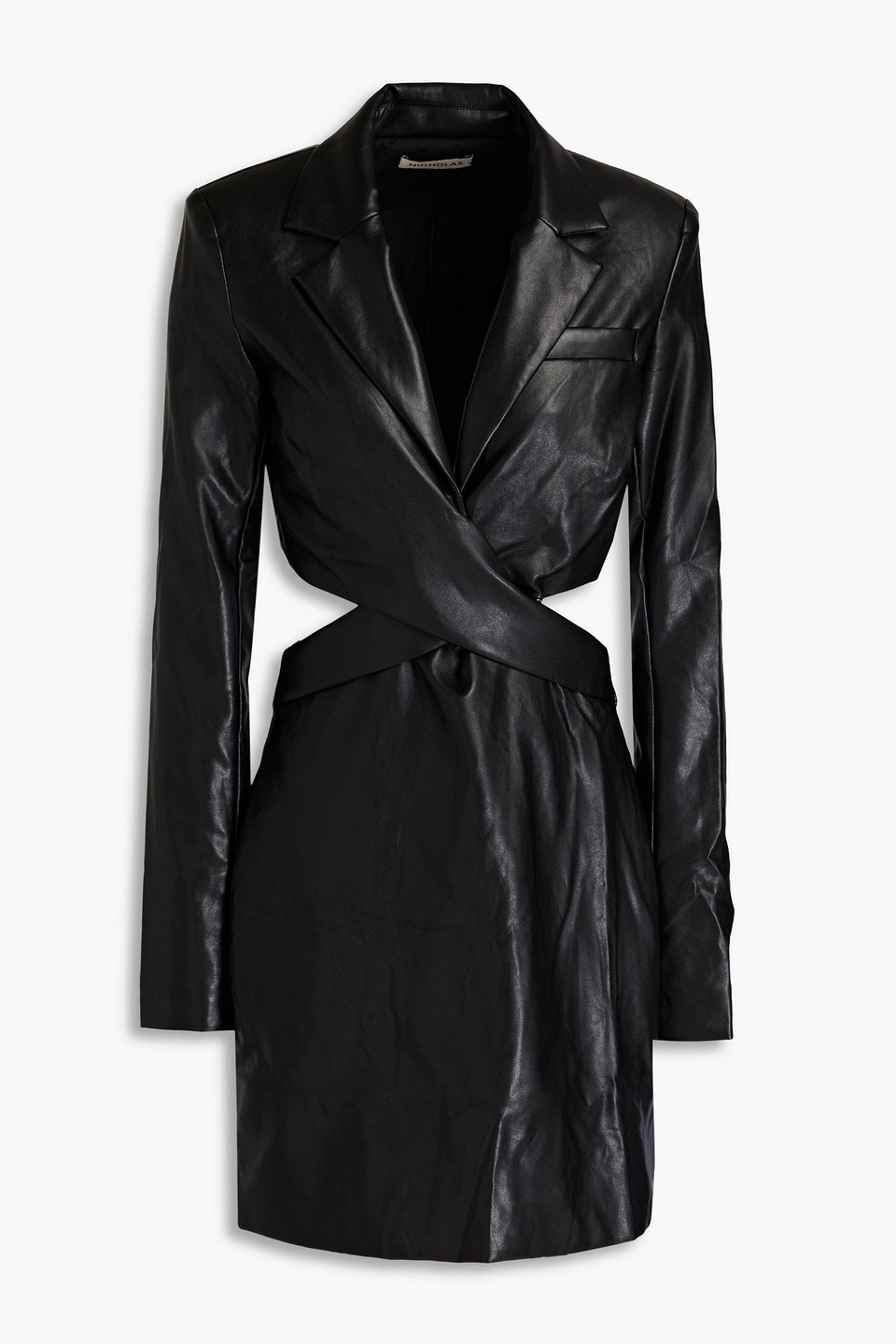 Gabriela cutout faux leather mini dress