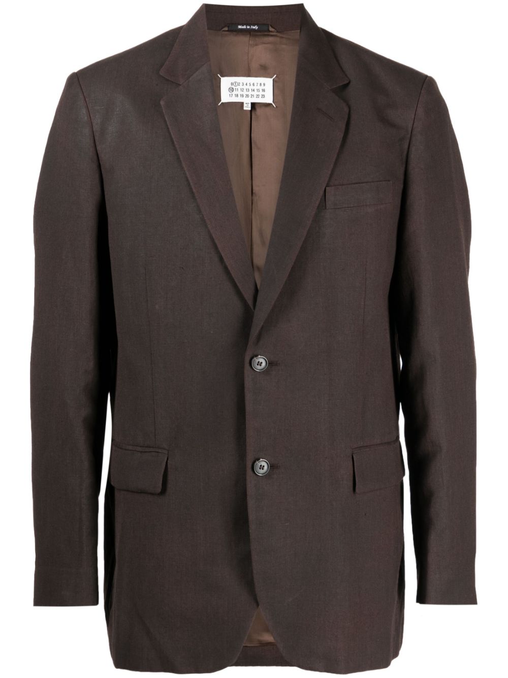 Notched-lapels single-breasted blazer - Brown