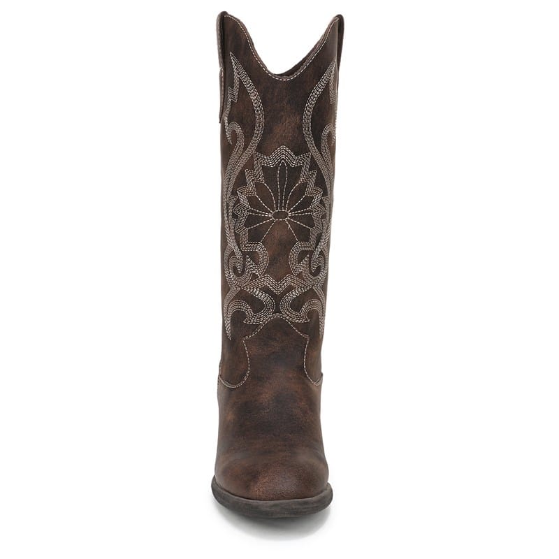 Women's Stutter Western Boots (Whiskey Faux Leather)