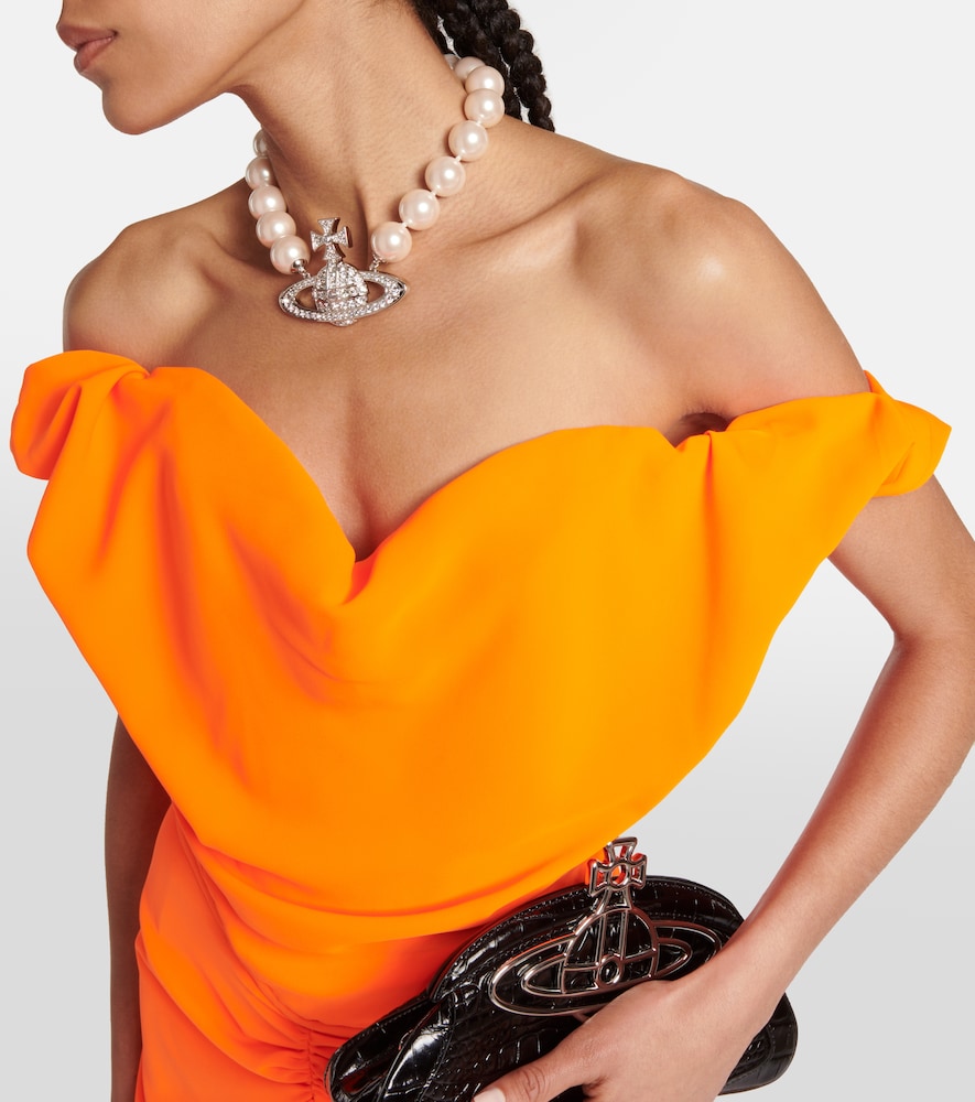 Sunday off-shoulder crêpe corset top