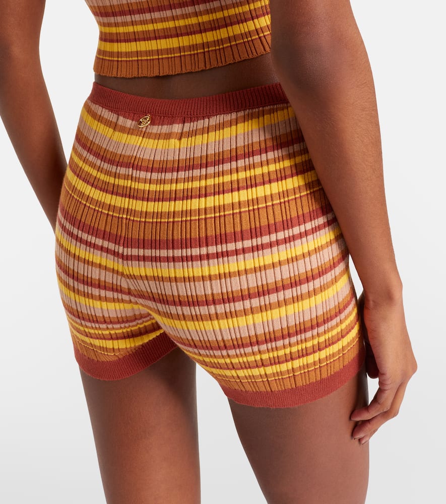 Jack ribbed-knit striped shorts