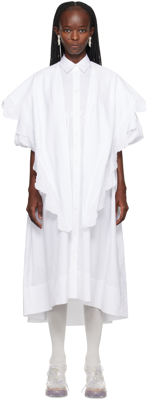 White cotton midi dress