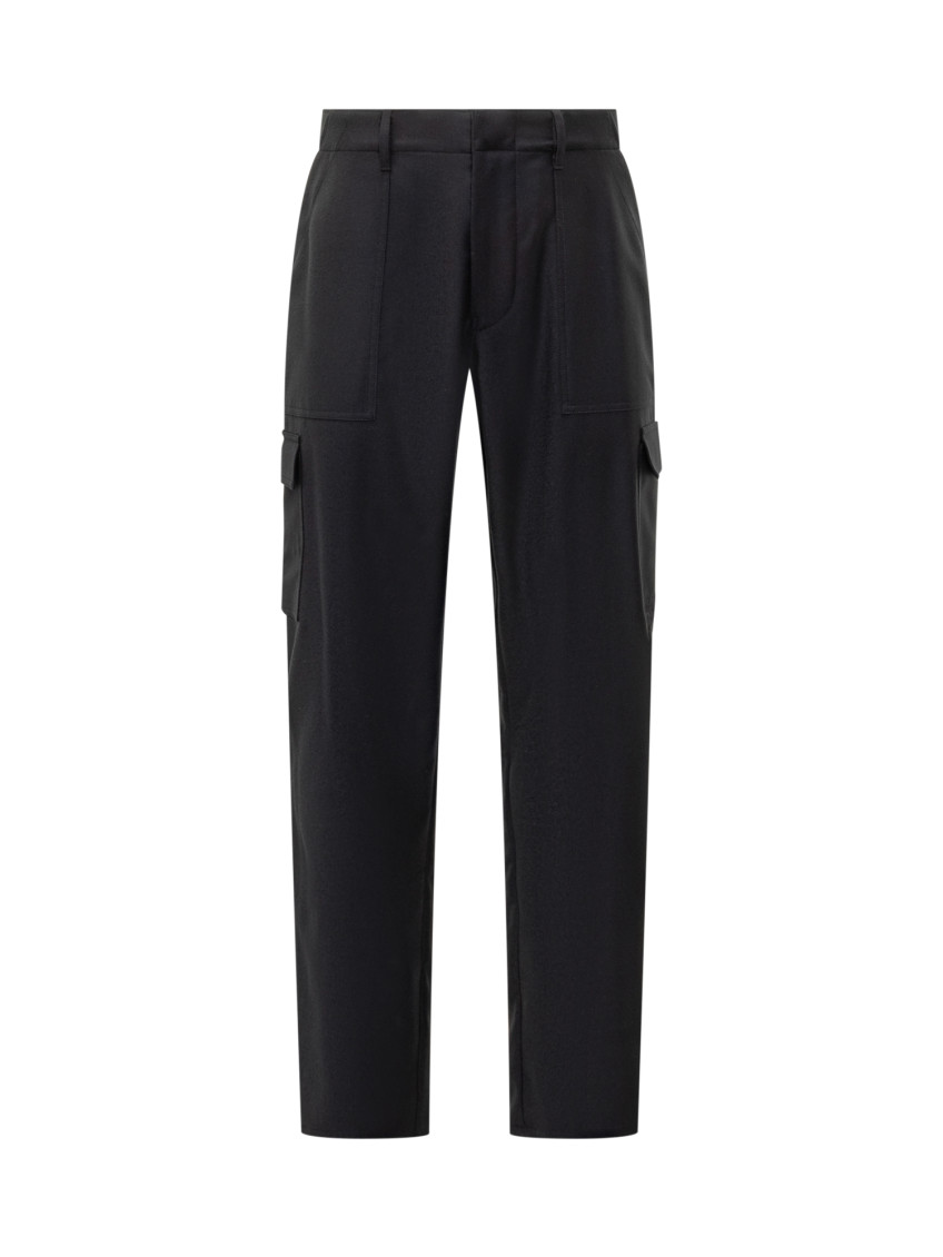 Wool Flannel Cargo Trousers