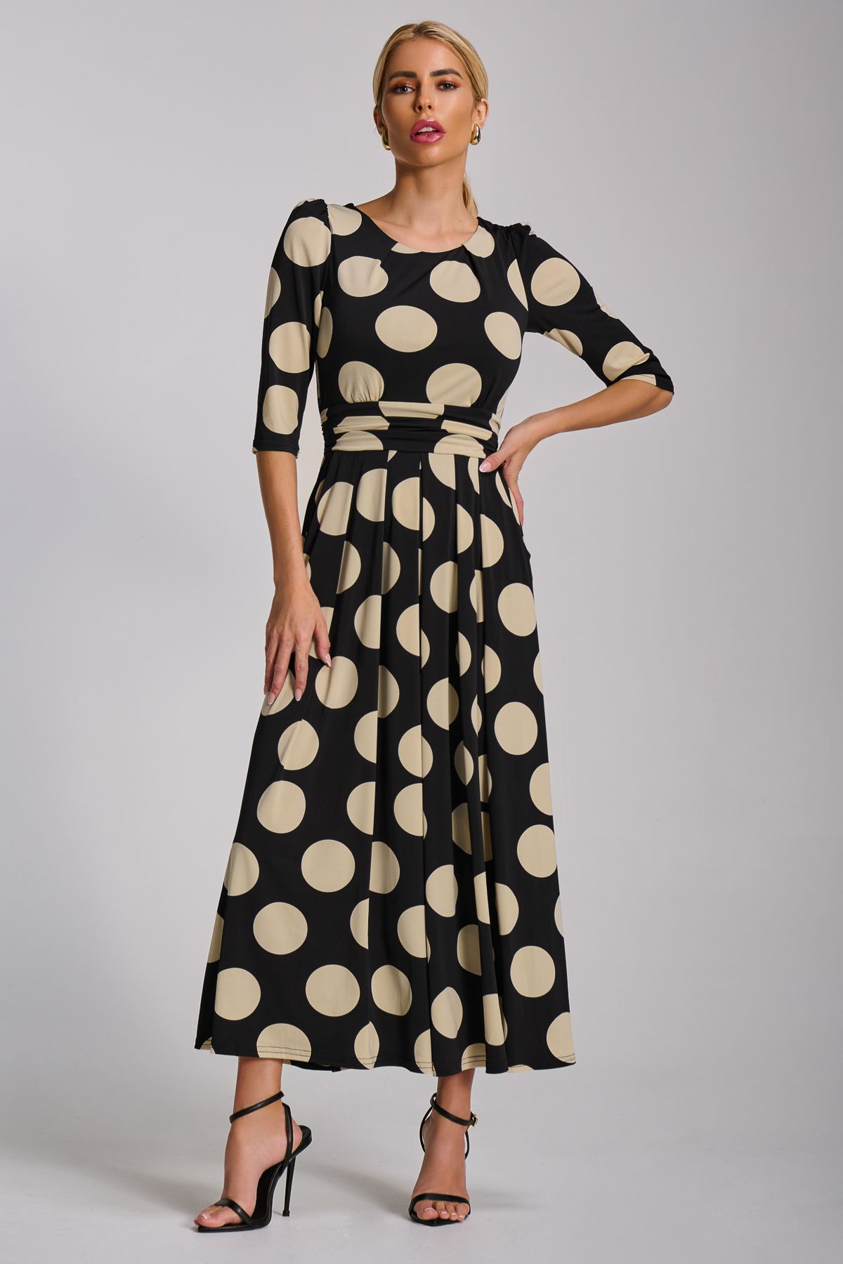 Jolie Moi Women's Three quarter sleeve jersey maxi dre