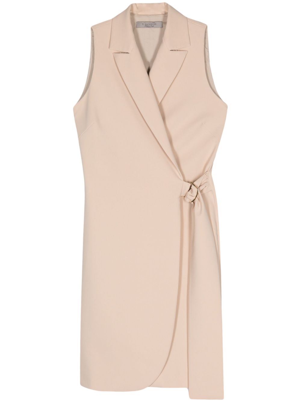Crepe wrap midi dress - Neutrals