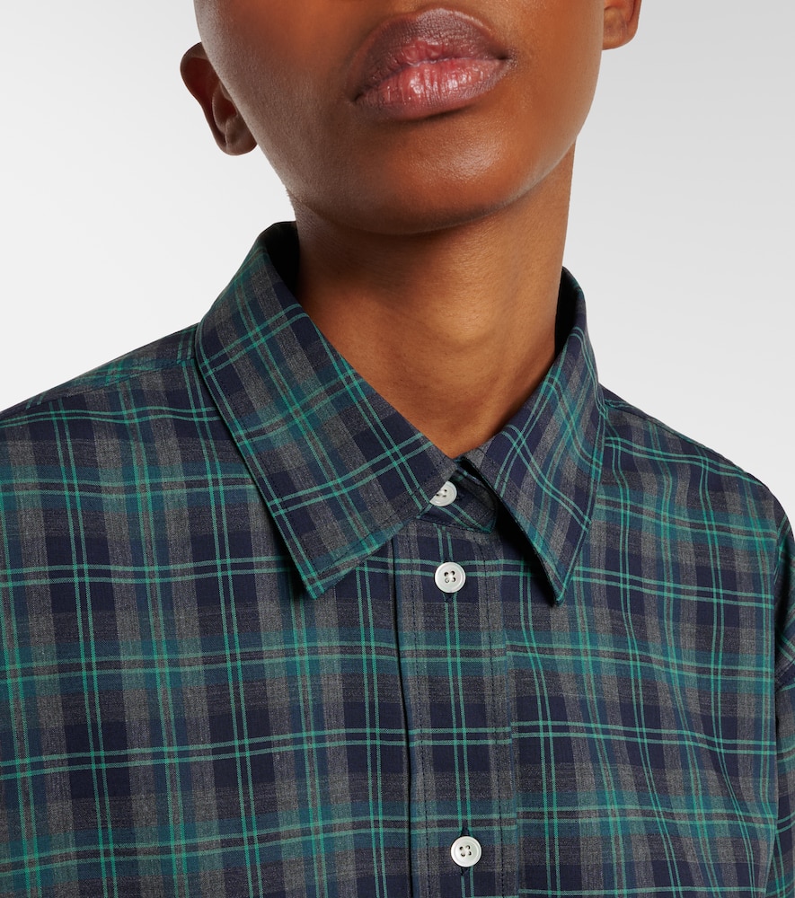 Róhe Checked oversized wool-blend shirt