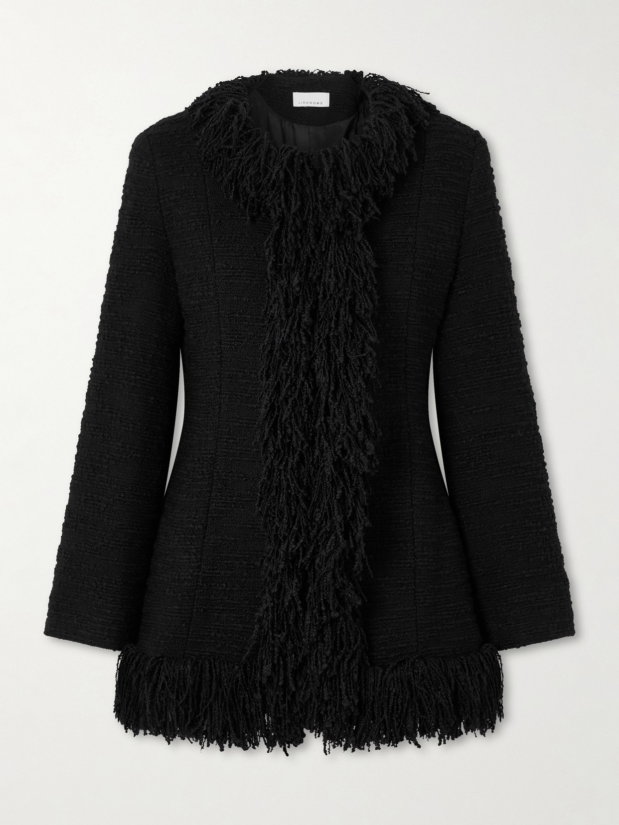 Banker Fringed Wool-blend Bouclé-tweed Jacket - Black