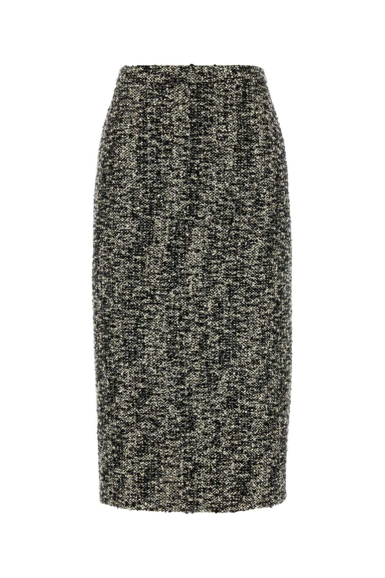Midi Skirt In Laminated Bouclé Fabric