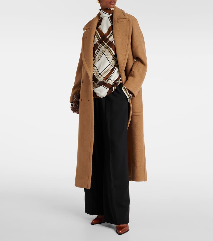 Wool straight pants
