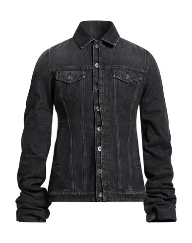 Man Denim outerwear Black Size L Cotton