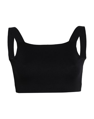Woman Top Black Size L Tencel, Elastane