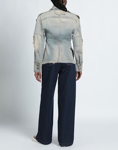 Woman Denim outerwear Blue Size 6 Cotton