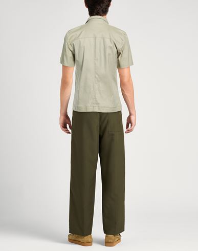 Man Shirt Sage green Size L Viscose, Linen, Cotton, Elastane