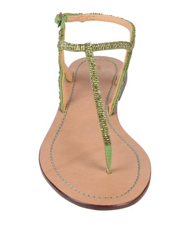 Malìparmi Woman Thong sandal Lime green Size 6 Leather