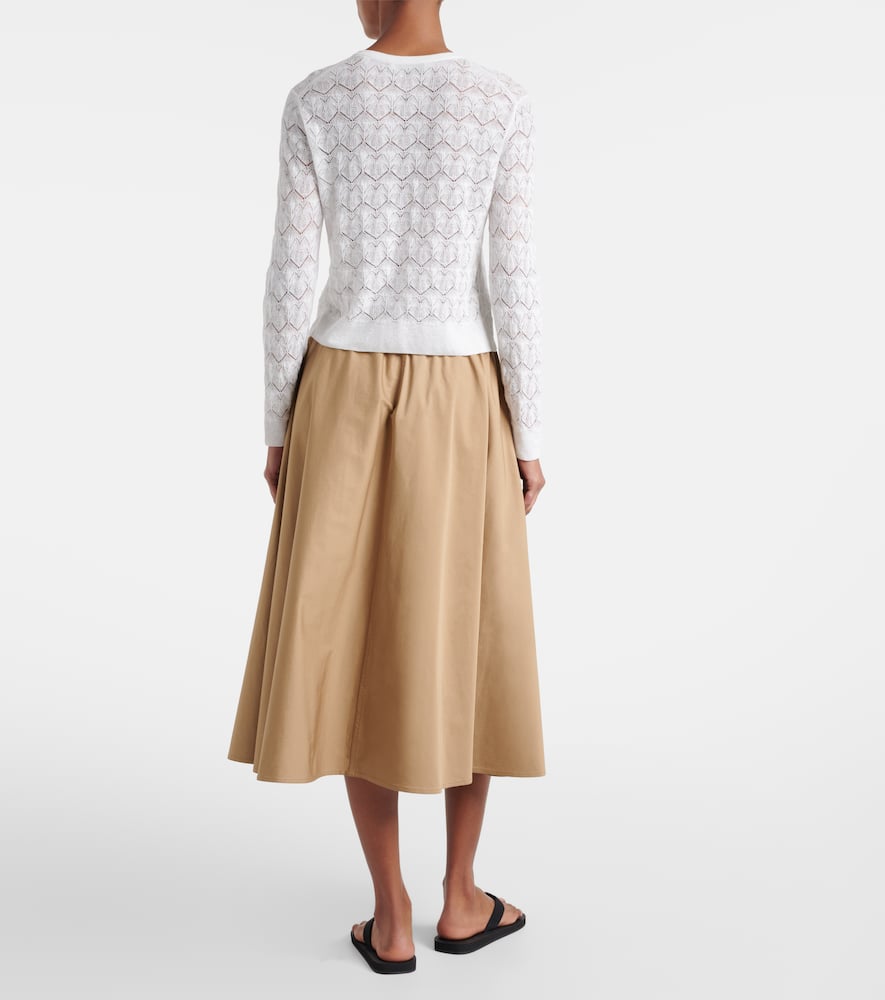 Pointelle cotton cardigan