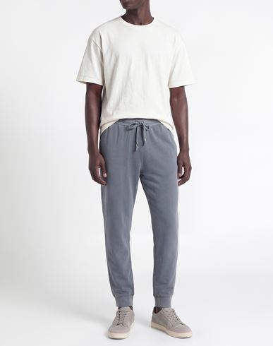Man Pants Slate blue Size L Cotton, Elastane