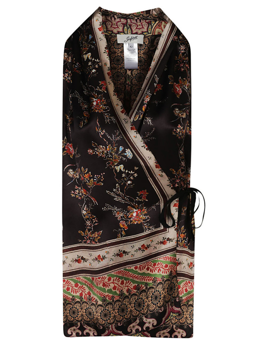 Multicolor Printed Wrap Shirt