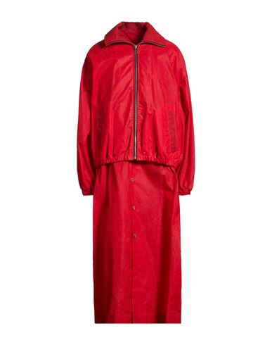 Woman Overcoat & Trench Coat Red Size 2 Cotton