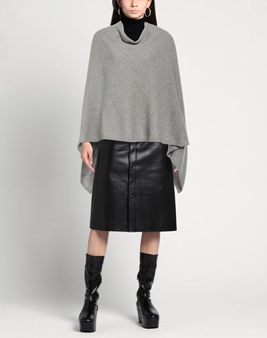 N. o.w. Andrea Rosati Cashmere Woman Cape Grey Size ONESIZE Cashmere