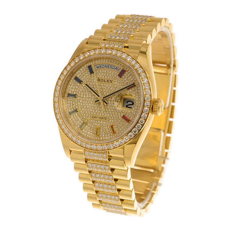 Day-Date 36 Paved Dial 18kt Yellow Gold Diamond-Set President Watch 128348DSDP