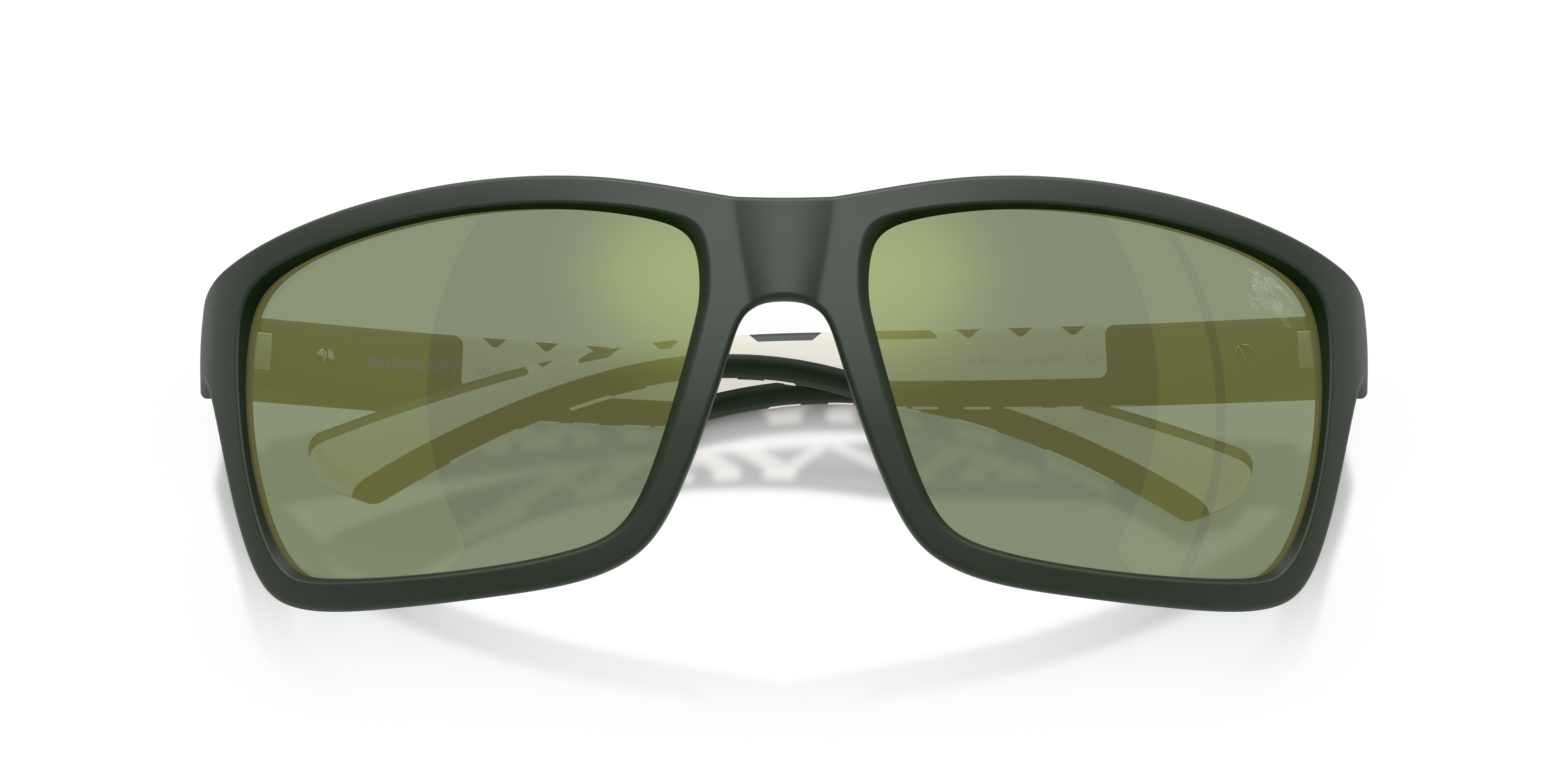 Burberry Man Burberry BE4483 42326R Sunglasses Injected Green Green Squared Norma