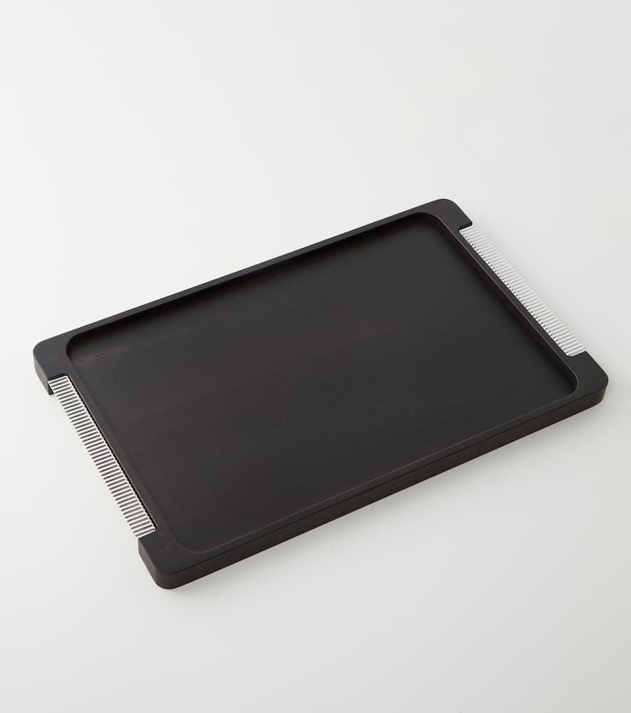 Bernadotte wooden and stainless steel tray by Sigvard Bernadotte