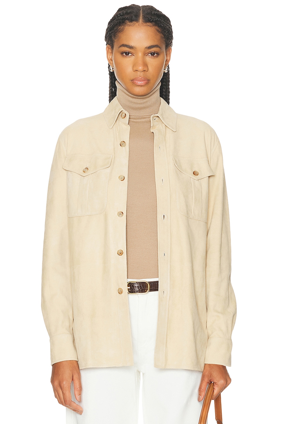 Ralph Lauren Collection Landry Lamb-Suede Shirt in Tan - Tan.  6 also in