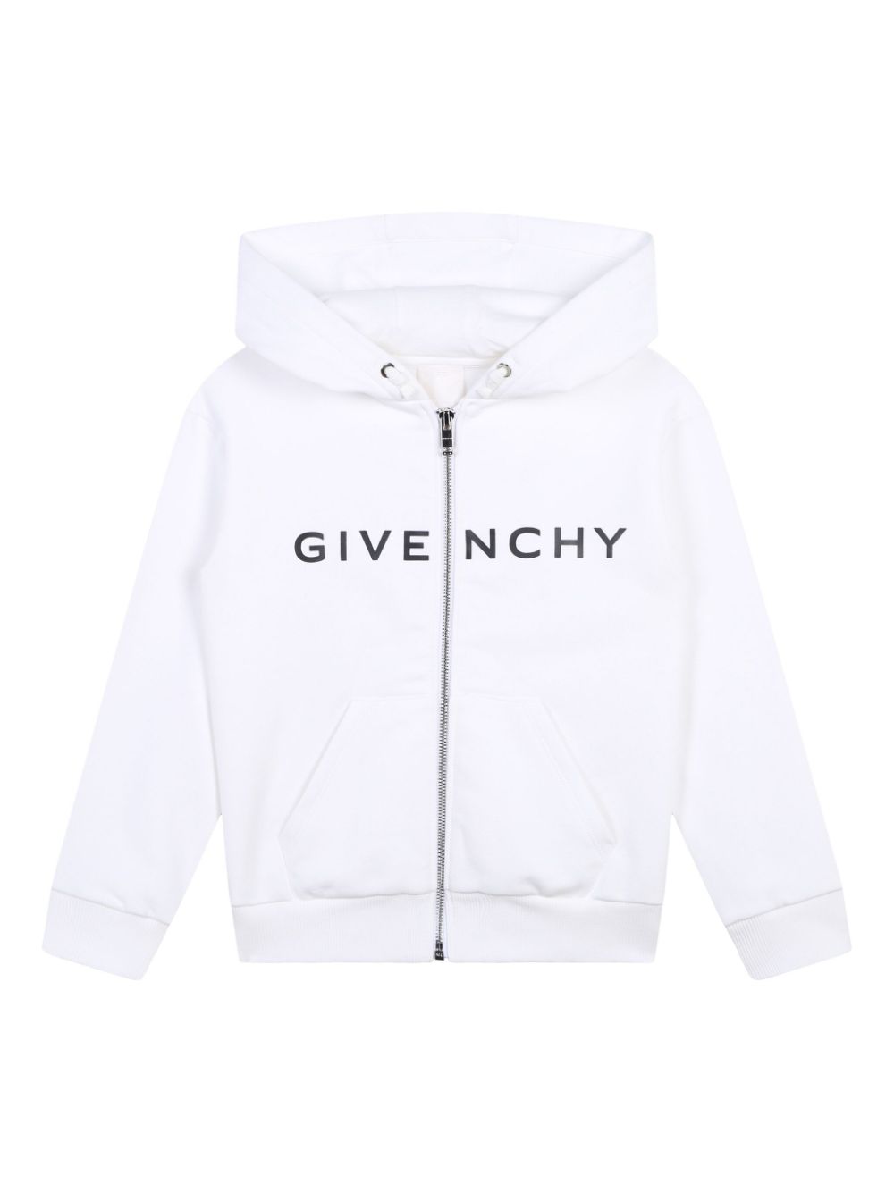 Logo-print zip-up hoodie - White