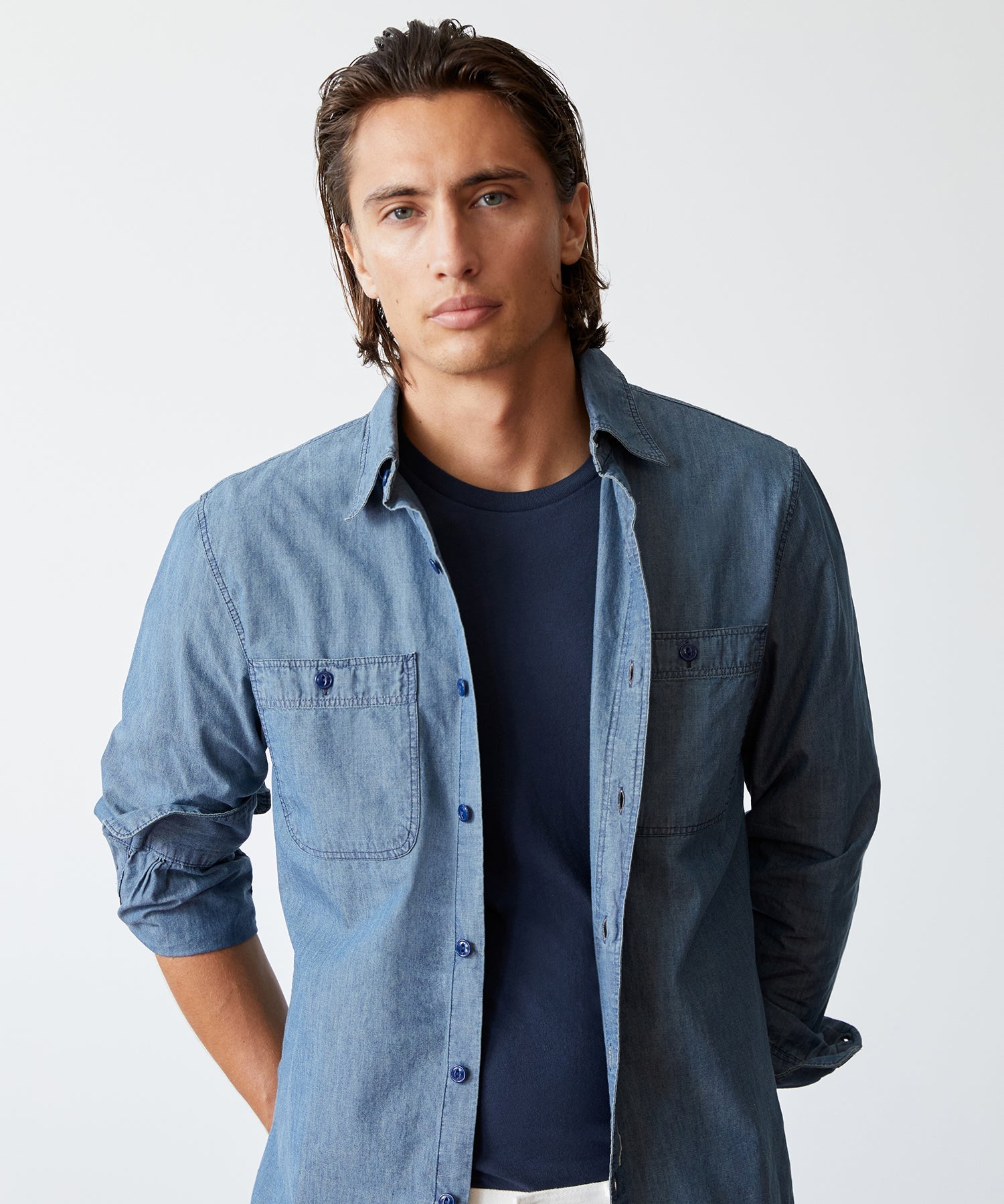Japanese Chambray Workshirt in Indigo