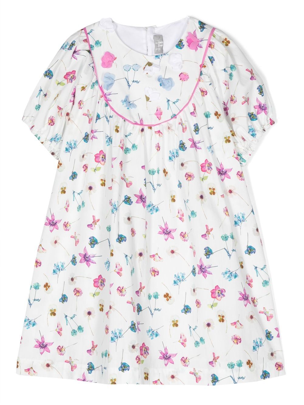 Floral-print cotton dress - White