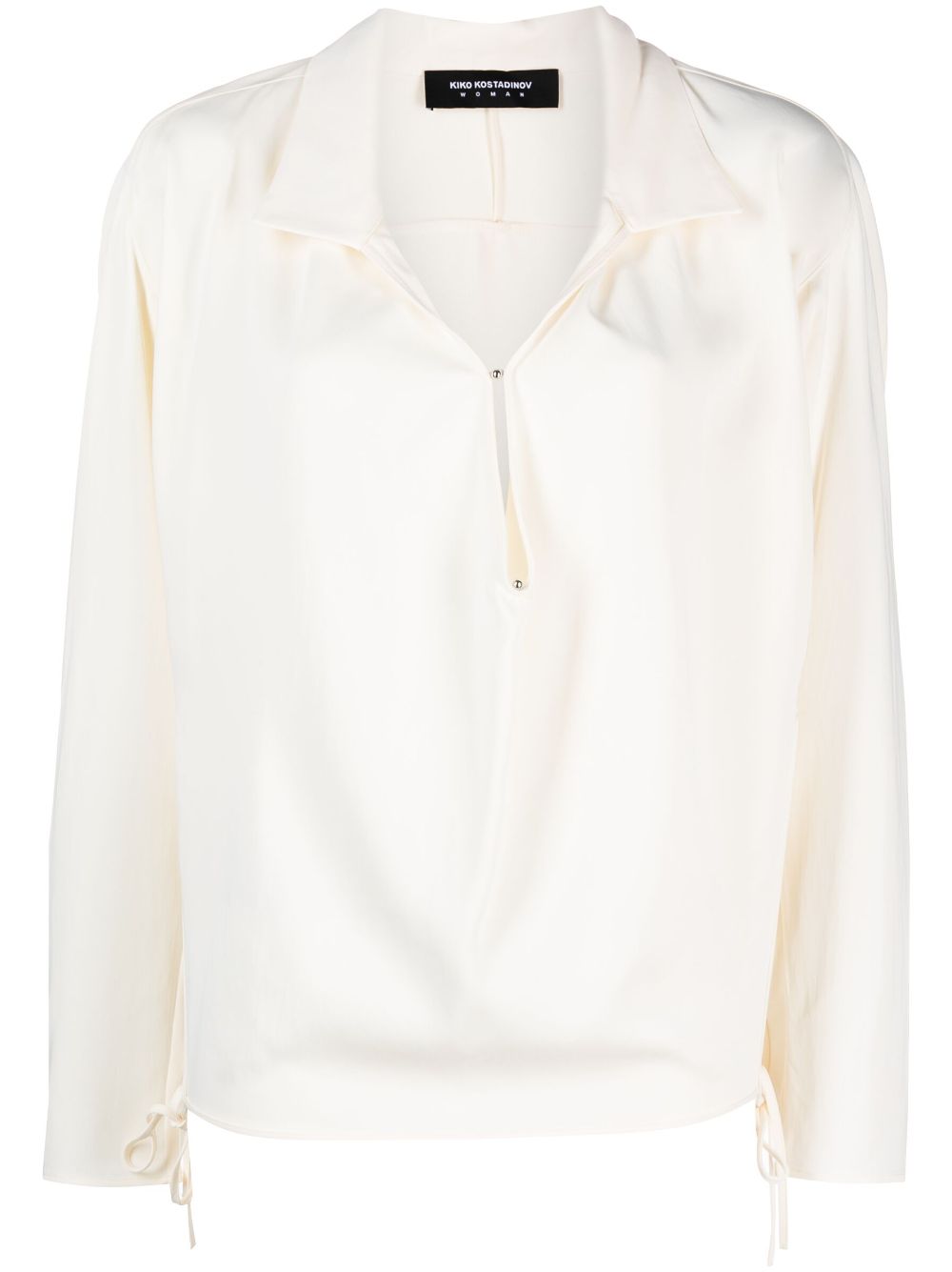 Pointed-flat collar blouse - Neutrals