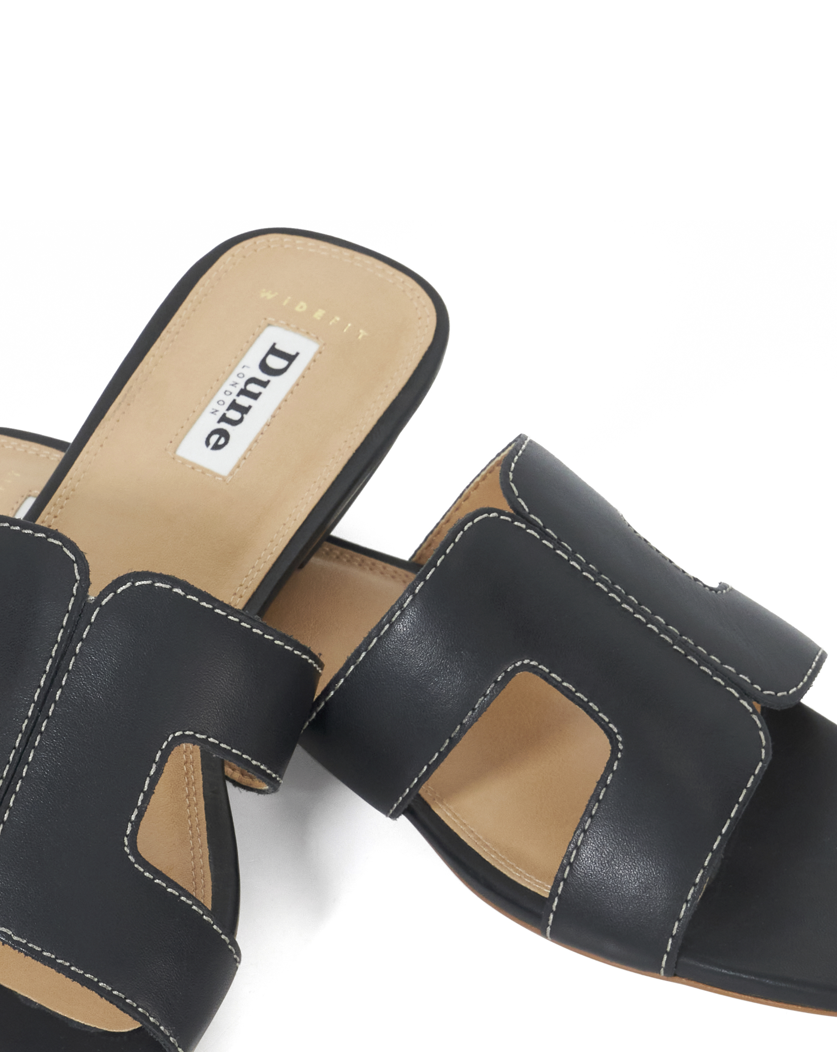 Dune Loupe Leather Sandals Wide Fit