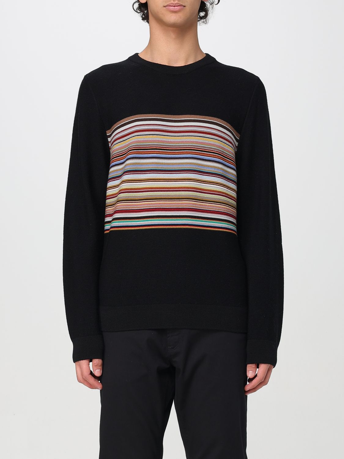 Artist-stripe sweater - Black