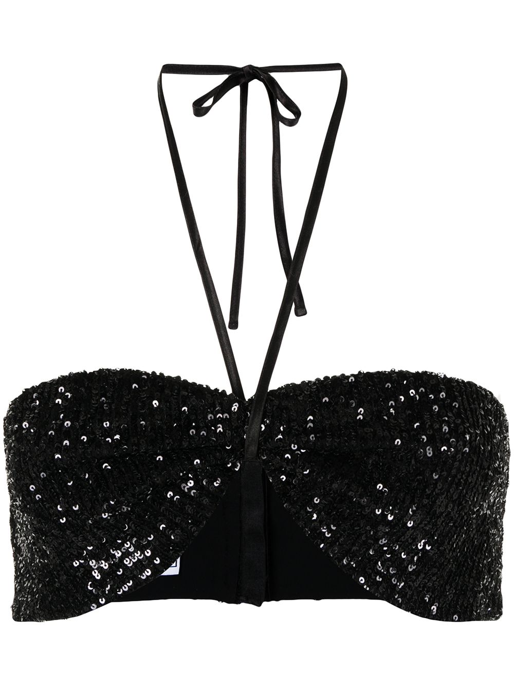 T Patty sequinned bustier cropped top - Black