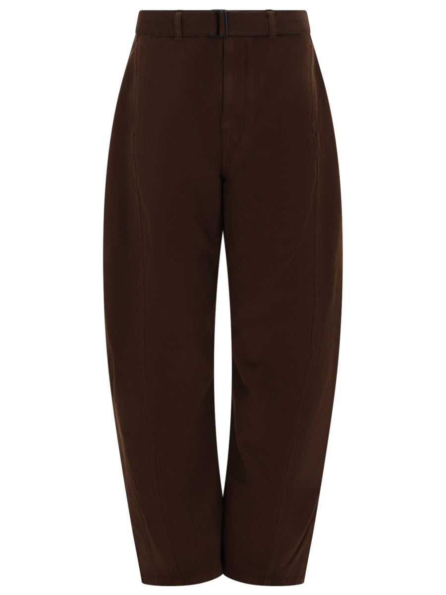 TWISTED BELTED PANTS in DYED HEAVY BROKEN TWILL - Unisex